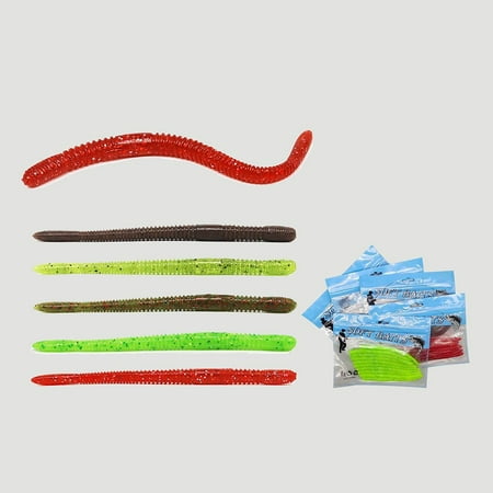 10pcs Fishing Lure Soft Bait Worm Swim Bait Bass Bait Pike Bass 115mm/4.2g Red YIWEI