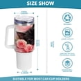 thumbnail image 3 of Cat Flowers 40 oz Tumbler with Handle Insulated&nbsp;Travel Mug&nbsp;Lid Straw Leak Proof Steel Vacuum Water Bottles Glasses Fits in Car Cup Holder, 3 of 7