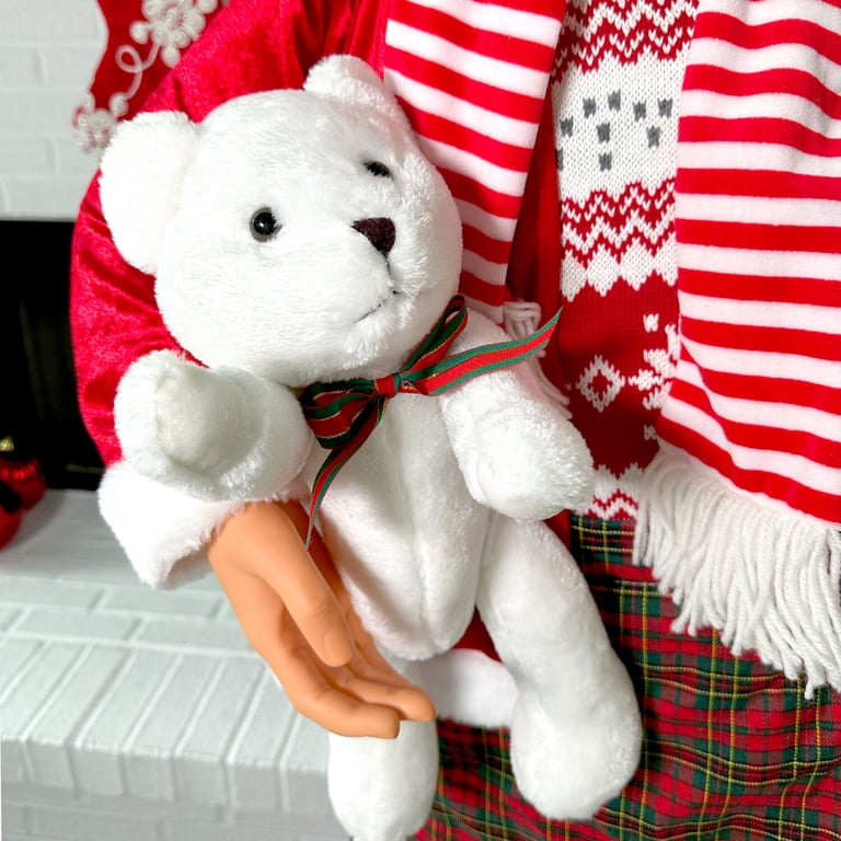 Fraser Hill Farm 4.8 ft Dancing Mrs. Claus Animatronic with Teddy