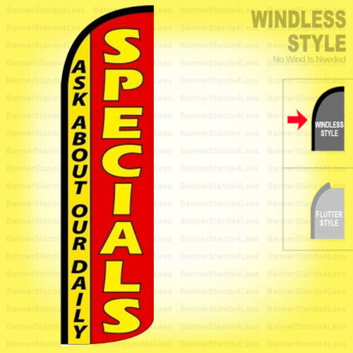 ICE COLD DRINKS Windless Swooper Flag 3x11.5 ft Feather Banner Sign gq 