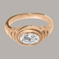 thumbnail image 5 of LBG British Made 10k Rose Gold Synthetic Cubic Zirconia Unisex Statement Ring - 33 size options - Size 11.5, 5 of 6
