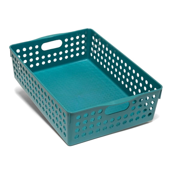 Caja Prichos de Plástico Organizadora Rectangular Calada Azul