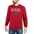 thumbnail image 3 of Men's Colosseum Red Miami University RedHawks Arch & Logo Crew Neck Sweatshirt, 3 of 4