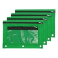 thumbnail image 1 of Unique Bargains Oxford Cloth Mesh Zipper Binder Pencil Case with 3 Rings, Green, 4 Pack, 1 of 7