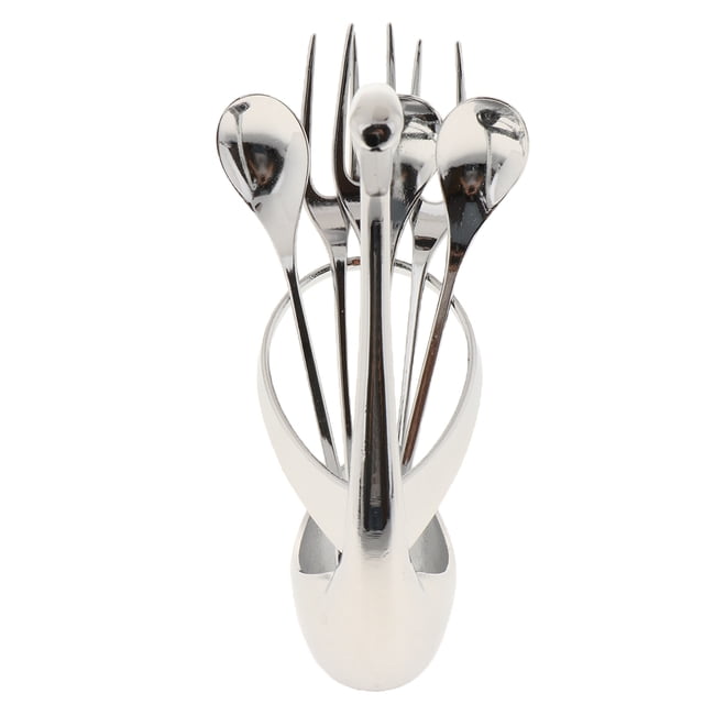 Soporte para cubiertos Soporte decorativo para cubiertos Base de cisne Soporte para cubiertos de postre de Soporte para tenedor tenedor 3 cucharada perfecl Utensilios de cocina con soporte