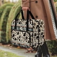 thumbnail image 3 of ZIATUBLE Aztec Southwest Carry Tote Bag Cow Print Sewing Machine Organizer with Storage Pocket Traveling Bag with Zipper Lightweight Sewing Machine Needle Storage Case Home Decor, 3 of 7