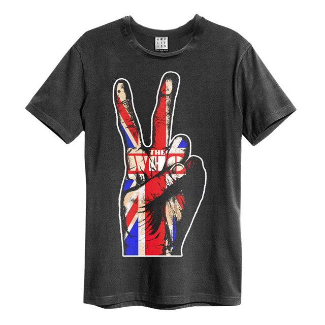 Amplified - Camiseta Union Jack Hand The Who para Adultos Unisex (Carbón)