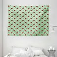thumbnail image 1 of Ladybugs Tapestry, Traditional Polka Dots Background Abstract Cute Ladybug Insects Fun Design, Wall Hanging for Bedroom Living Room Dorm Decor, 80W X 60L Inches, Green Red Black, by Ambesonne, 1 of 2