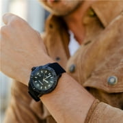 Wenger Seaforce Water Resistant Watch with Large Black Dial and Black Rubber Strap