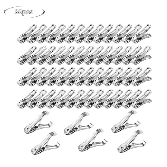 RYLZX 60 PCS Garden Clips, Greenhouse Clamps Made of Stainless Steel, Greenhouse Clips for Netting, Have a Strong Grip to Hold Down the Shade Cloth or Plant Cover on Garden Hoop