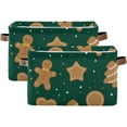 thumbnail image 2 of Coolnut 1PCS Christmas Gingerbread Large Collapsible Storage Bins,Canvas Fabric Foldable Storage Bins with Handles Open Home Storage Bins Boxes Toy Storage Basket Home Decor, 2 of 7