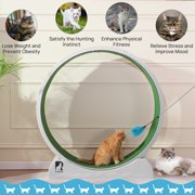 Cat Exerciser Wheel 45.6 Inch Large Cat Toy Running Wheel Treadmill with Detachable Carpet for Indoor Cats, Plastic Wheel