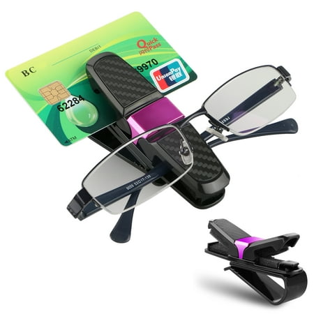 Double Sunglasses, Glasses Holder Clip for Sun Visor - Conveniently Holds 2 Pairs of Sunglasses and 1 Parking