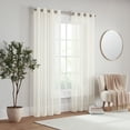 thumbnail image 6 of Eclipse Emina Grommet Crushed Sheer Voile Rod Grommet, Single Curtain Panel, 50"x63", Ivory, 6 of 9