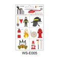 thumbnail image 1 of Pegatinas de tatuaje de camión de bomberos, dibujos animados para niños, impermeables, extintor de incendios de coche de bombero, pegatinas de tatuaje promocionales, 1 of 1