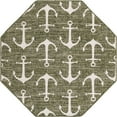 thumbnail image 3 of Unique Loom Outdoor Coastal Collection Area Rug - Ahoy (5' 3" Octagon Green/Ivory), 3 of 7