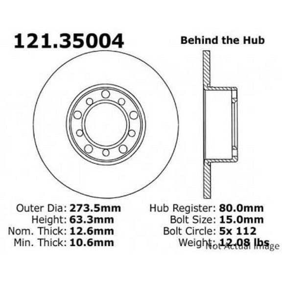 Centric Parts Disc Brake Rotor P/N:121.35004 Fits select: 1974-1976 MERCEDES-BENZ 240, 1969-1972 MERCEDES-BENZ 250