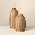 thumbnail image 3 of Rattan Solar Outdoor Patio Lantern - Hearth & Hand with Magnolia, 3 of 5