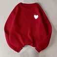 thumbnail image 2 of Tweang Long Sleeve Lightweight Shirts crewneck sweatshirts women hoodies for women Heart Pattern Pullover Sweatshirt Crew Neck Sweatshirt women sweatshirt crewneck sweatshirts for women Red L, 2 of 3