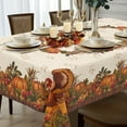 thumbnail image 4 of Thanksgiving Turkey Tablecloth Vintage Fall Pumpkin Table Cloth for Kitchen Decoration - 60" X 120" Rectangle/Oblong, 4 of 6