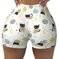 thumbnail image 2 of Lsque Cute Cat Pattern High Waisted Biker Shorts for Women-Tummy Control Fitness Athletic Workout Running Yoga Gym Shorts,Moisture-Wicking-, 2 of 9