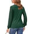 thumbnail image 5 of UVN Blouses for Women Dressy Lace Pleated Tunic Tops Casual Long Sleeve Fall Shirts, 5 of 9