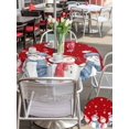 thumbnail image 4 of Outdoor Tablecloth with Umbrella Hole and Zipper, Red Christmas Round Table Cloth 54 Inch Waterproof Tablecloth, Xmas Snowman Snowflake Winter Holiday Picnic Table Cover for Patio Camping, 4 of 7