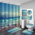 thumbnail image 4 of Shower Curtain Set  Rainforests Beaches Patterns Printing Bathroom Hotel Toilet Cover Mats  Non-Slip Washroom Kitchen Rugs, 4 of 6