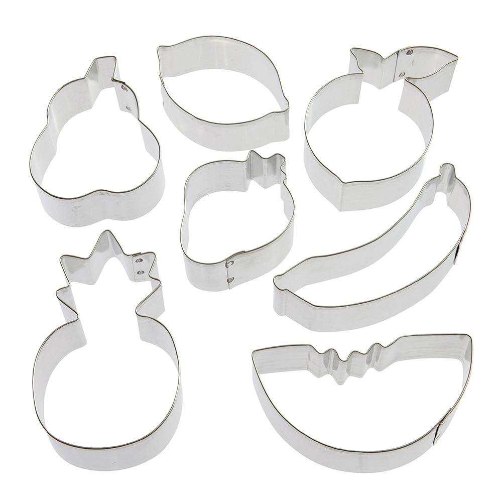 Fruit Cookie Cutter 7 Pc Set B1486 Includes 2.75 in Lemon, 3.25 in