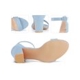 thumbnail image 4 of BLISSFUL STEP Woman's Sandals Block Heels Ankle Strap Open Toe Sandals Sky Blue 6, 4 of 6