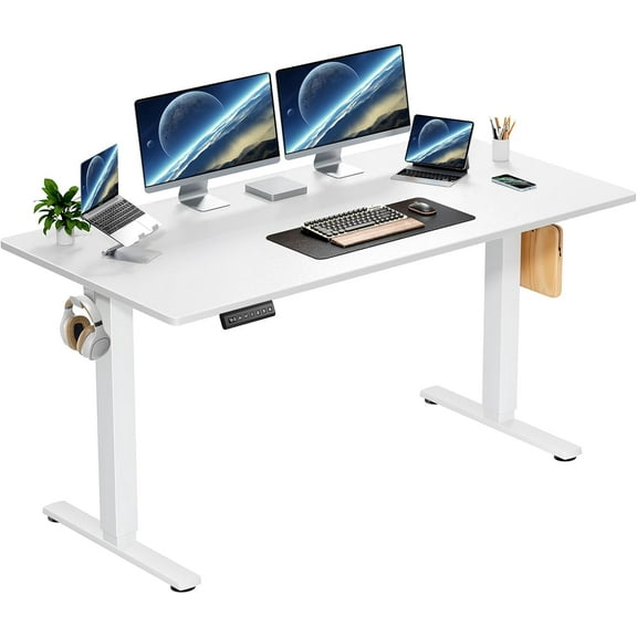 Electric Height Adjustable Standing Desk, 40x24 Inches, Ergonomic Sit-to-Stand Rising Computer Table for Home Office