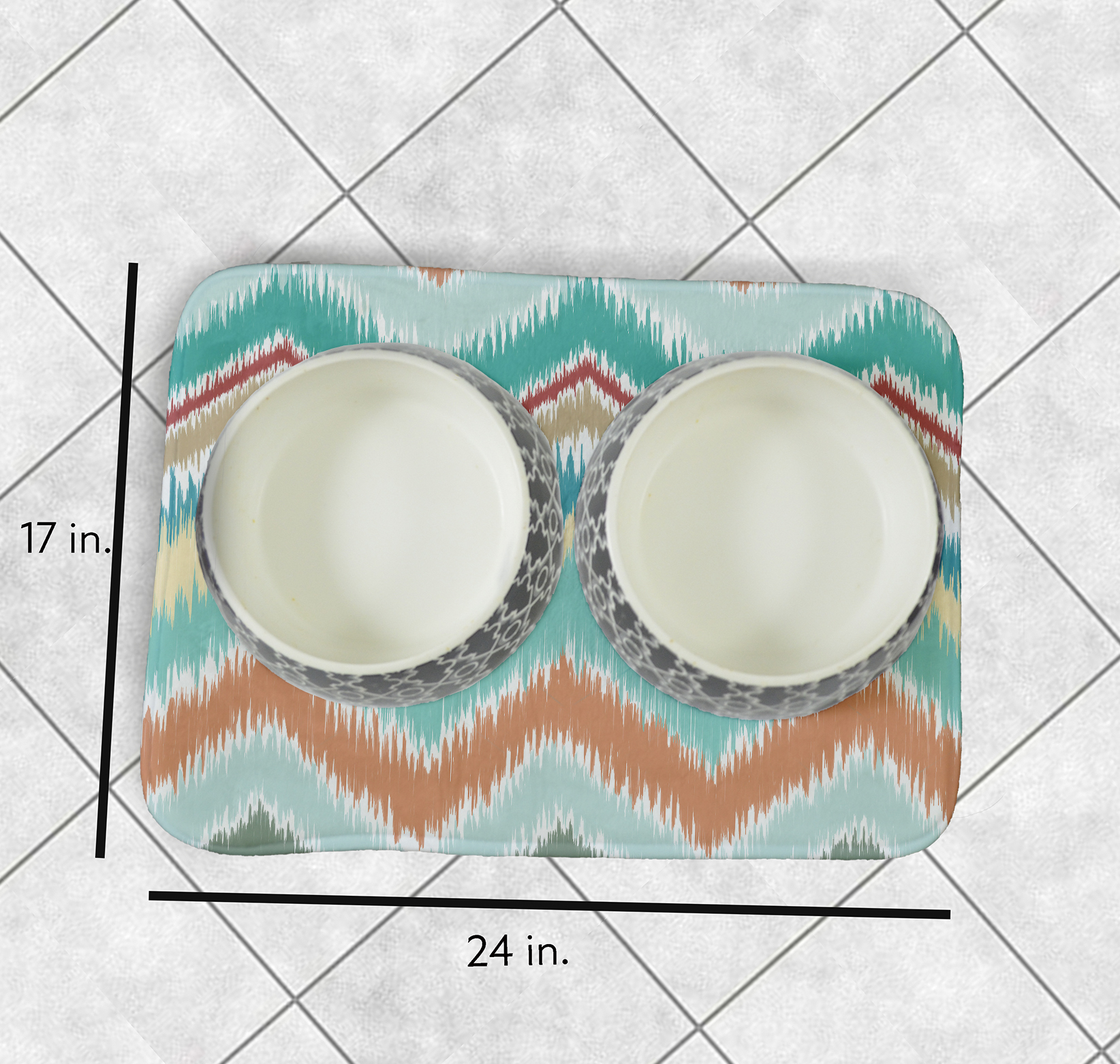 Simply Daisy Chevron Rug Pet Feeding Mat for Dogs and Cats