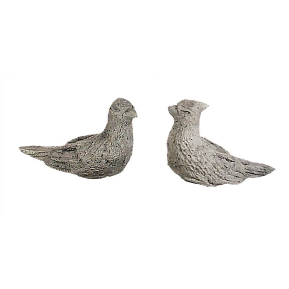 Solid Rock Stoneworks Medium Bird with Nail Concrete Statue, 4" Tall, Pre Aged Color