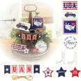 Independence Day Wooden Tabletop Decorations For Cars Pentagonal