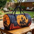 thumbnail image 5 of Halloween Haunted Castle Bat Quilted Duffle Bag Women Large Capacity Weekend Travel Handbag Waterproof Overnight Carry Bag, 5 of 5