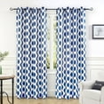thumbnail image 2 of DriftAway  Allen Ikat Polka Dot Room Darkening Window Curtain Panel Pair, 2 of 5