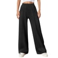 thumbnail image 2 of Sweatpants for Women 2026 Spring Fall Elastic High Waist Wide Straight Leg Casual Loose Sweat Pants with Pockets, 2 of 9