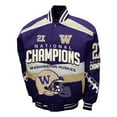 thumbnail image 2 of Men's-Franchise Club Purple Washington Huskies Cotton Twill Full-Snap Jacket, 2 of 3