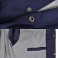 thumbnail image 3 of Men's Lightweight Water Resistant Button Up Nylon Windbreaker Coach Jacket (Navy, 5XL), 3 of 4