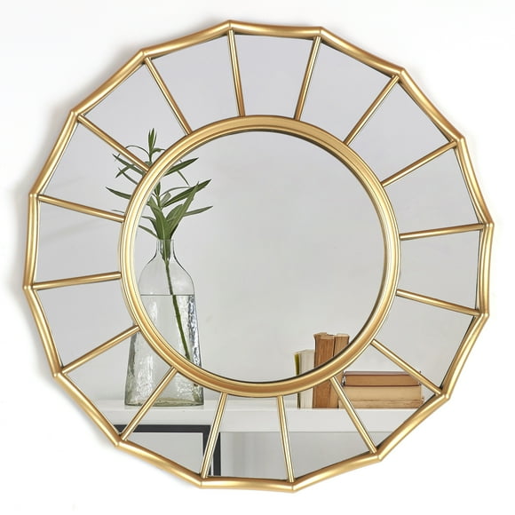 Mirrorize Canada Gold Round Decorative Mirror for Wall (24 in. Diameter)