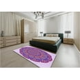 thumbnail image 4 of Ahgly Company Indoor Round Patterned Bright Lilac Purple Area Rugs, 5' Round, 4 of 6