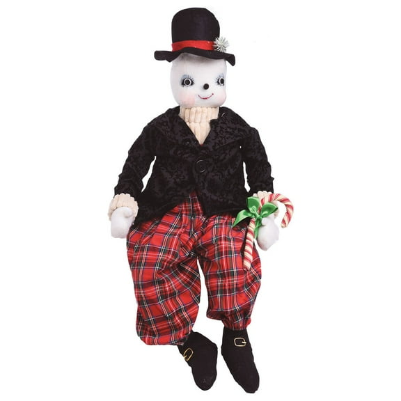Byron Snowman Candy Cane Christmas Joe Spencer Gathered Traditions Figurine