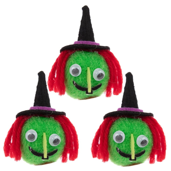 Witch Pom Poms Halloween Party Craft Supplies 3 Count