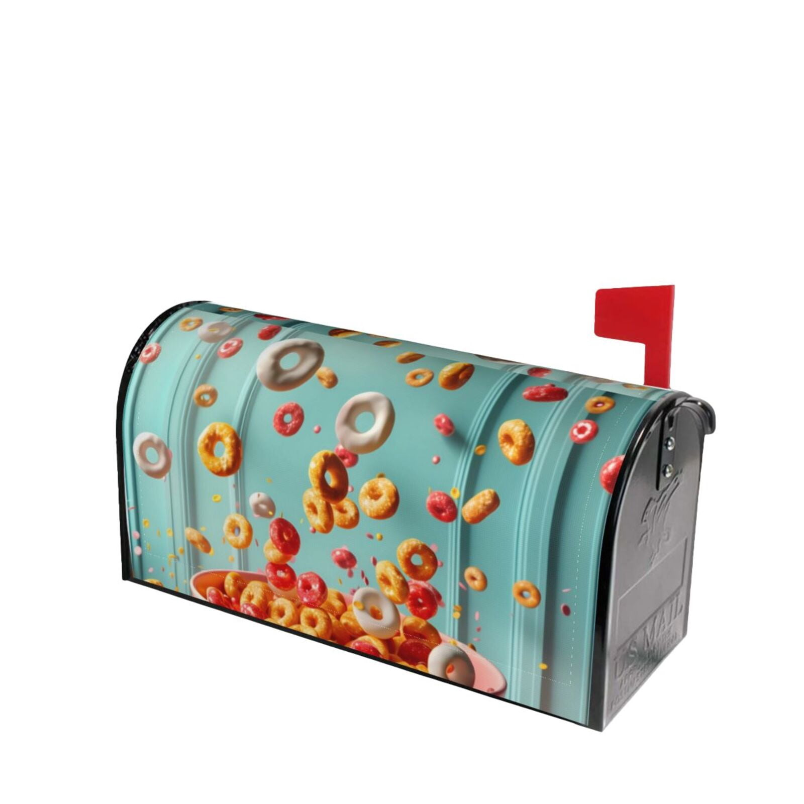 Picia Floating Colorful Cereal Magnetic Mailbox Cover Standard Size-21x18 in
