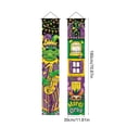 thumbnail image 2 of 2pcs Mardi Gras Carnival Hanging Flags & Banners - Fade-Resistant Vibrant Festive Party Atmosphere Couplets, Durable Holiday Decor, Perfect Mardi Gras & Celebration Essential, 11.8*70.8in, B, 2 of 6