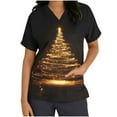 thumbnail image 5 of LSLJS Christmas Scrub Tops Women Plus Size V Neck T Shirts Casual Christmas Tree Printed Work Tops, Gifts for Women, S-5XL, 5 of 5