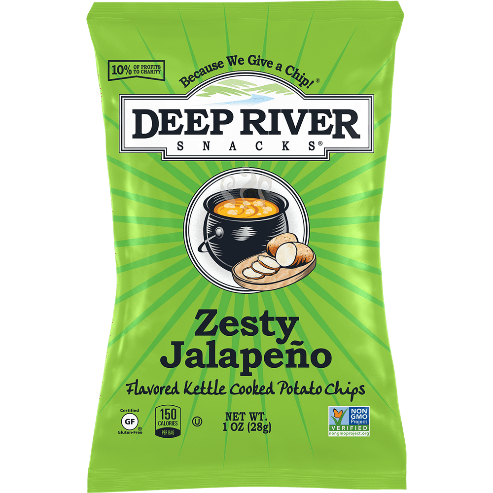 Deep River Snacks Zesty Jalapeno Kettle Chips, 1oz, 80 Ct