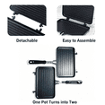 thumbnail image 4 of Double Sided Nonstick Sandwich Pan, Die Cast Aluminum Grill Pan, Breakfast Maker for Toast Panini Waffle, 4 of 7