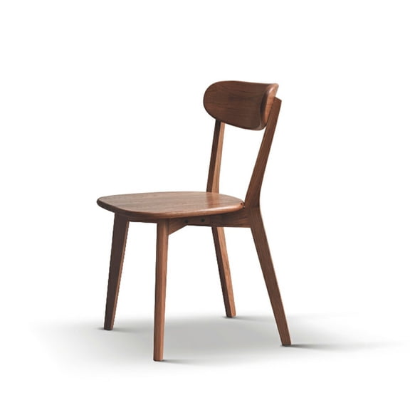 JERFIT Solid Wood Dining Chair, Walnut Mid-Century Modern Style Ergonomic Kitchen Side Chair for Dining Room, Living Room, Accent