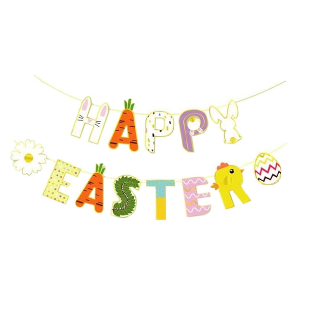 KAKOWELY Banners colgantes con temática de Pascua Banner de Feliz Pascua Banner decorativo de Pascua